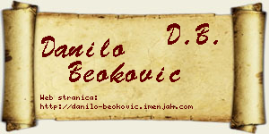 Danilo Beoković vizit kartica